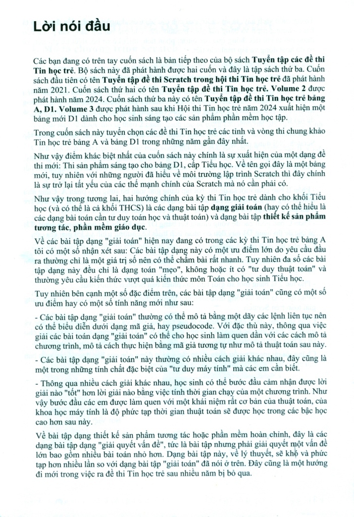 TUYỂN TẬP ĐỀ THI TIN HỌC TRẺ - BẢNG A, D1 (Volume 3)